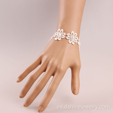 Margarita blanca de encaje de pulsera para mujeres personalizados pulseras